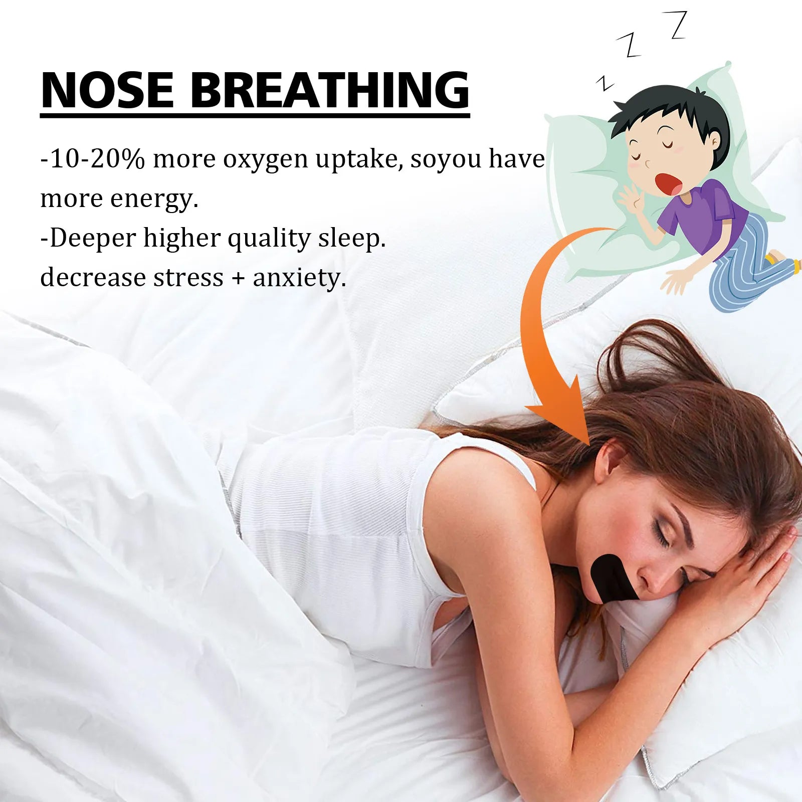 Eelhoe Anti-Snoring Patch Open Mouth Breathing Close Mouth Anti-Snoring Care For Sleeping Adults Anti-Snoring Patch